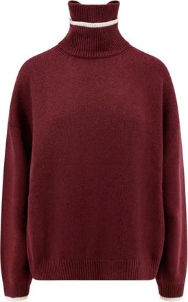 Brunello Cucinelli Maglione a collo alto in cashmere - Rosso