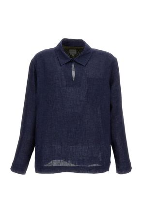 Paul Smith Loose-Fit Beige Linen Shirt With Pointed Collar And Button Cuffs