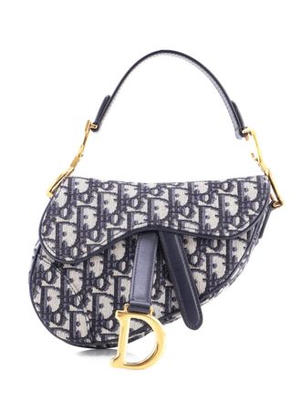 Dior Saddle Handbag Oblique Canvas Mini shoulder bag - Blu