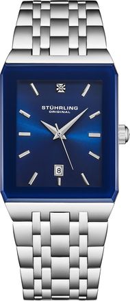 St&uuml;hrling Empire Edge 4084 Mens 45mm - Blue Stainless Steel - One Size