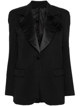 Viktor & Rolf crepe single-breasted blazer - women - Cupro/Polyester - S - Black