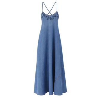 Ermanno Scervino Maxi Dresses, female, Blue, Size: XS Flowing Denim Maxi Dress