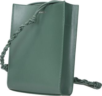 Jil Sander Logo-Embossed Leather Crossbody Bag - Green