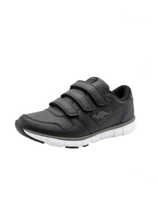 Kangaroos Sneaker KANGAROOS K-BLUERUN 700 V B, Damen, Gr. 36, schwarz (schwarz, dk grau), Leder, Synthetik, Schuhe Sneaker