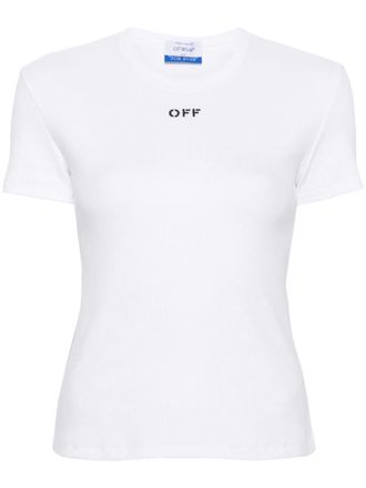 Off-white Off Stamp Rib Basic Tee White Black