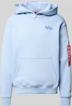 Alpha Industries Alpha Industries Hoodie mit Label-Details in Hellblau, Größe XXXL