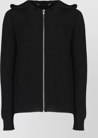 Rick Owens virgin wool hooded zip jacket