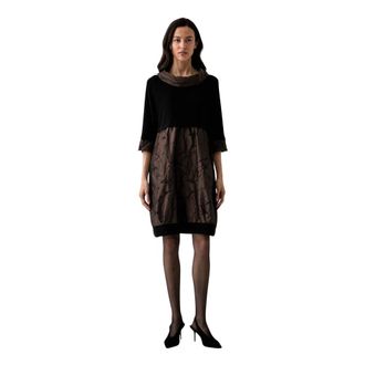 Joseph Ribkoff Kleedjes, Dames, Bruin, 3Xl, Polyester, Jacquard Memory & Silky Knit Cocoon Jurk