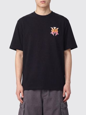 Amiri T-shirt girocollo in cotone con stampa logo graffiti