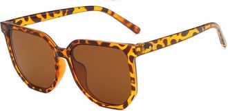 Generic Fashion Large Frame Mens Outdoor Commuting Sunglasses Womens Party Vacation Photo Shoot Sun Glasses(Brown)