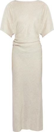 Staud Amelie Linen-blend Midi Dress - Off White - S (UK8-10 / S)