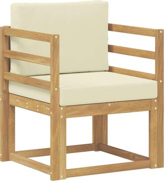 vidaXL Sof&aacute; De Exterior Poli&eacute;ster Blanco Y Crema Vidaxl