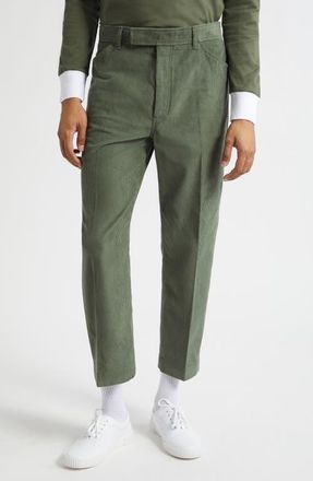 Thom Browne Sailor Pocket Tapered Leg Corduroy Chinos in Light Green at Nordstrom, Size 3
