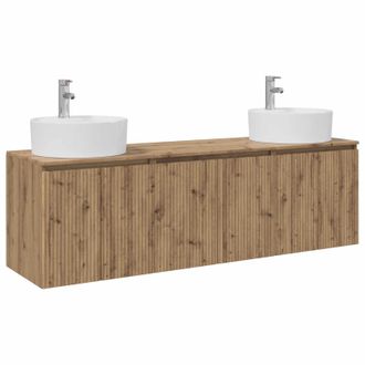 vidaXL Juego De Muebles De Ba&ntilde;o 3 Uds. Roble Artisan Vidaxl