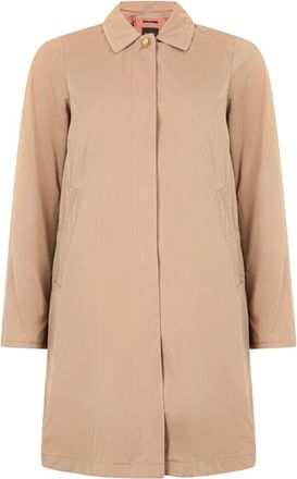 Moorer Trenchcoat met knoopsluiting - Dames - Trenchcoats - Beige - XS - Polyester - Jassen
