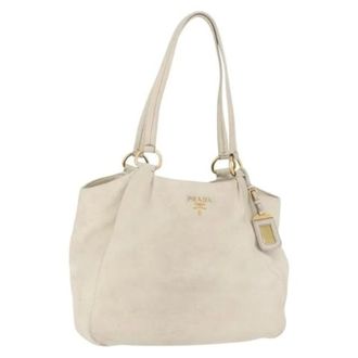 Prada Pre-owned Shoulder Bags, female, Beige, Size: ONE SIZE Pre-owned Vintage Tote Bag