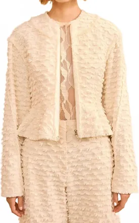 Ulla Johnson Rosalind Zip Peplum Jacket In Ivory