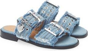 Ganni Buckle Slide Sandal in Faded Denim at Nordstrom Rack, Size 5Us / 35Eu