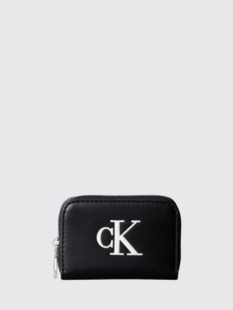 Calvin Klein Portafoglio zip-around in ecopelle con logo a contrasto e scomparti