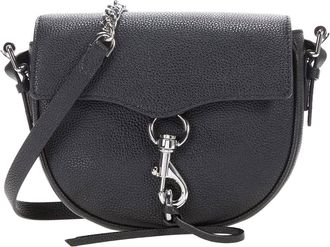 Rebecca Minkoff Womens Megan Mini Saddle Crossbody Bag In Black