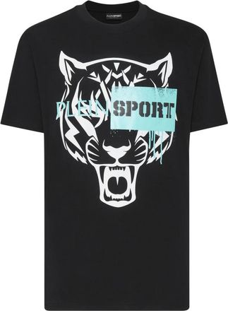 Plein Sport Tops, Heren, Zwart, 2Xl, Katoen, T-shirt Ronde Hals SS