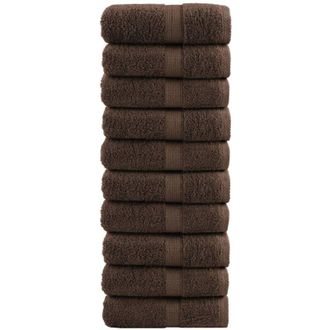 vidaXL Toallas De Mano Premium Solund 10 Unidades Marr&oacute;n 30x30 Cm 600 G/m&sup2; Vidaxl