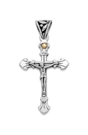 Samuel B. Sterling Silver & 18K Gold Crucifix Pendant in Silver And Gold at Nordstrom Rack