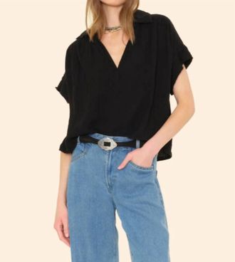 Xirena Reggie Split Neck Top In Black
