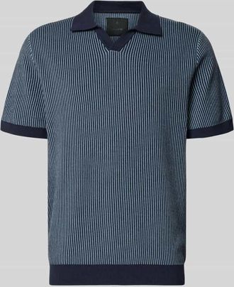 Jack & Jones Regular Fit Poloshirt in Strick-Optik Modell Preston in Marine, Gr&ouml;&szlig;e XXL