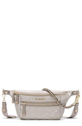 MZ Wallace Crosby Quilted Nylon Convertible Sling Bag in Sable Pearl at Nordstrom