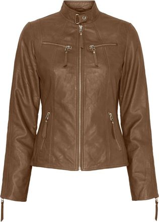 BTF-CPH Btfcph - Lamslederen Bikerjack - Dames - Jassen - Bruin - Maat: S Leer