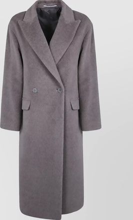 Tagliatore alpaca wool virgin wool double breasted long coat