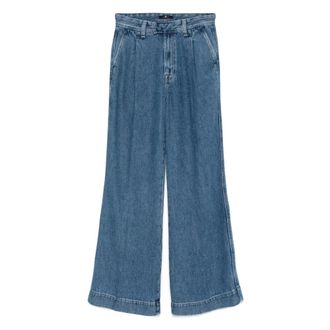 7 For All Mankind Wide Jeans, female, Blue, Size: W25 Pleated Trousers
