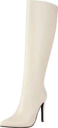 Generic Womens Knee High Boots Pointed Toe Heeled Long Zipper Winter Casual Office Party Boot