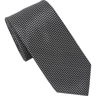 Karl Lagerfeld Herringbone Print Tie in Black/White at Nordstrom Rack
