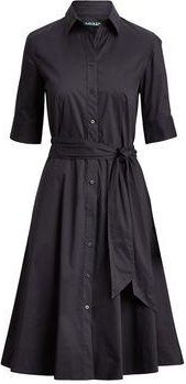 Ralph Lauren BELTED COTTON-BLEND SHIRTDRESS