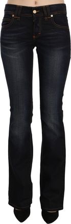 John Galliano Washed Mid Waist Regular Leg Boot Cut Womens Jeans