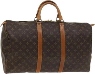 Louis Vuitton Pre-owned Keepall 50 Boston Bag - Dames - Vintage Weekendtas - Bruin - ONE Size - Leer - Vintage