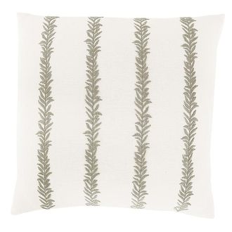 Ballard Designs Lucian Embroidered Stripe Pillow - Natural 20 x 20 - Ballard Designs