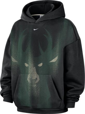 Nike Mens Milwaukee Bucks Standard Issue Fleece Basketball Hoodie in Black | IQ2533-010