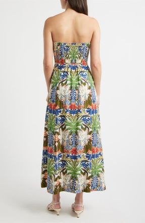 Parker Print Strapless Maxi Dress in Lemon Icing at Nordstrom, Size 10