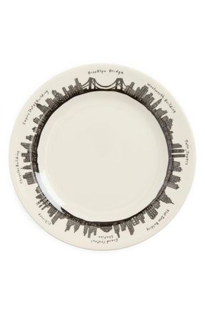 Fishs Eddy 212 Skyline Pattern Dinner Plate in White/black at Nordstrom