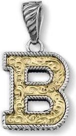 Samuel B. Two-Tone Initial Pendant in Silver/gold B at Nordstrom Rack
