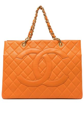 Chanel 1997 diamond-quilted CC handbag - Orange
