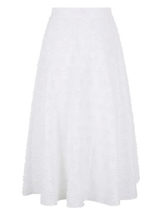Valentino Garavani floral midi skirt - White