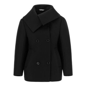 Balenciaga Caban met hoge hals - Dames - Mantel - Zwart - XS - Katoen - Jassen