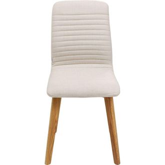 Kare Design Silla con pata de madera y tela crema