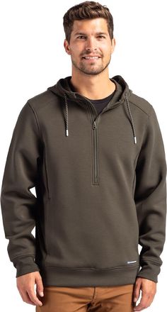 Cutter & Buck Roam Epic Versatility Half Zip Recycled Mens Hooded Pullover