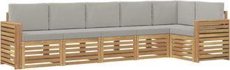 vidaXL Conjunto De Sof&aacute;s De Exterior 6 Uds. Blanco Y Gris Claro Vidaxl
