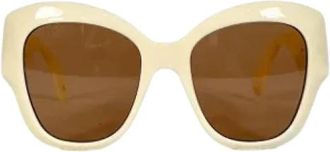Gucci Pre-owned Plastic sunglasses - Dames - Vintage Accessoires - Beige - ONE Size - Vintage